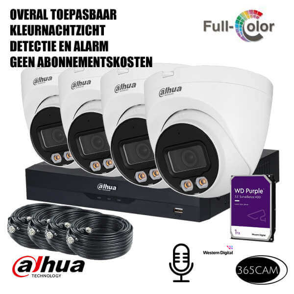 HDCVI set 4 cameras full color